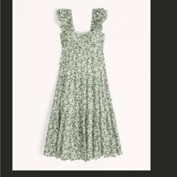 Women’s Green Leaf Print Sundress - Picture 4 of 4